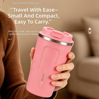Mug de voyage isotherme portable en acier inoxydable à large ouverture, sans BPA, anti-fuite, compatible porte-gobelet de voiture