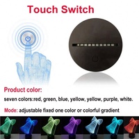 Bases de lampe LED RGB à télécommande pour lampe de nuit 3D en acrylique noir, lampe de nuit LED 3D, base tactile avec câble USB