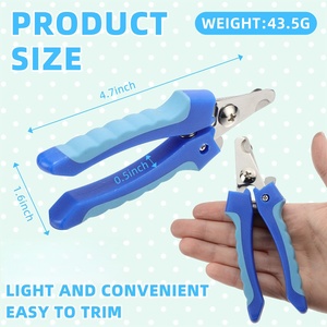 Coupe-ongles professionnel en acier inoxydable pour animaux de compagnie, tondeuse de toilettage pour chiens et chats avec protection de sécurité, matériau ABS, fonction de nettoyage facile - Product Image 2