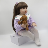 Silicone 24 pouces 60cm vie comme Rebrith jolie fille poupée avec des cheveux longs réaliste bébé Reborn bébé
