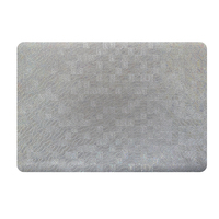 Set de table rectangulaire arrondi en PVC RNPT, effet coquille irisé, lignes fines croisées, résistant à l'huile, pour la salle à manger à domicile