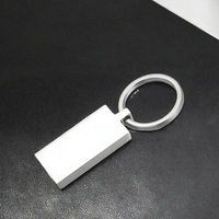 Porte-clés photo rectangle personnalisé du fabricant accessoire de sublimation en métal porte-clés vierge étiquette image personnalisable
