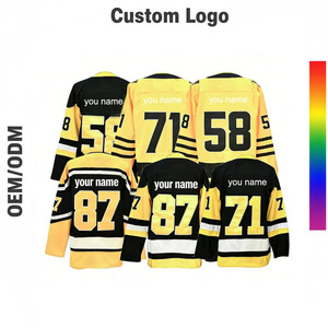Maillot de hockey sur glace cousu 2026 en gros à prix réduit – Pittsburgh 58 Letang 65 <span class=keywords><strong>Karlsson</strong></span> 66 Lemieux 71 Malkin 87 Crosby - Product Image 1