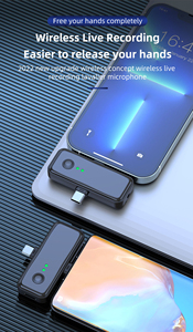 2 in 1ไมโครโฟนไร้สายแบบ lavalier ไมโครโฟนสำหรับ iPhone 6 7 8 9 10 11 12 13 14 15 16 17 Android กล้องส่ง328ft - Product Image 4