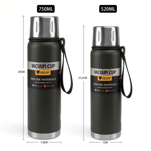 Botella de agua deportiva de acero inoxidable sin BPA 18/8 con aislamiento de doble pared - Product Image 3