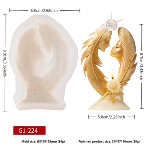 Molde de Silicona para Velas con Diseño de Pluma de Doncella de Ensueño TangChu, Adorno Creativo DIY, 3D Estéreo, Moderno y Sencillo, para Uso Familiar - Product Image 6