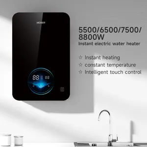 220V Tankless 8800w 8.8kW Electric Instant Water Heaters Wall Mounted Instant Shower Hot Water Heater Kitchen Water Tap Geyser