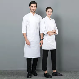 Fabricación personalizada de poliéster algodón Chef chaquetas transpirable cocina Hotel restaurante cafetería Catering Chef <span class=keywords><strong>camarero</strong></span> - Product Image 3