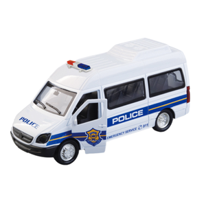 पांडा 1/36 स्केल डायकास्ट एम्बुलेंस और पुलिस कार मॉडल पुल-बैक डोर ओपन लाइट सजावट मिश्र धातु कार खिलौने संग्रह - Product Image 3