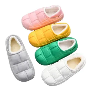 겨울 패션 유니섹스 EVA 겨울 면 슬라이드 슬리퍼 실내 및 실외 방수 따뜻한 신발 봉제 신발