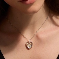 Collier à chaîne en bambou avec pendentif en verre soufflé à la main, très vendu, pour le commerce transfrontalier Europe-Amérique ; Accessoires DIY, pendentif photo creux ouvrable