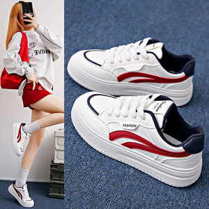 2026 Women's Spring Autumn Winter Loafers Pu Sports <b>Shoes</b> Breathable Waterproof <b>Height</b> <b>Increasing</b> Anti-Slip Thick Soled Lace-up - Product Image 1