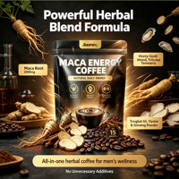 Poudre de café énergétique à la maca en marque privée pour la santé masculine avec un effet stimulant instantané, boisson naturelle de qualité supérieure à base de ginseng