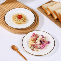 Assiette plate en porcelaine fine pour restaurant, motif spirale blanc, vaisselle en céramique