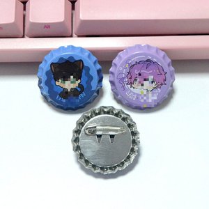 Badge Anime 32mm, ouvre-bouteille, badge bouton dessin animé, badge manga, badge <span class=keywords><strong>Otaku</strong></span>, conception personnalisée, impression offset, marché japonais - Product Image 1