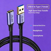 Cable USB-C a USB-A 3.2 de 10 Gbps, Fabricación de Fábrica, Cable USB3.2 Tipo C Hembra a Macho para Computadora, PC, Cargador de Pared