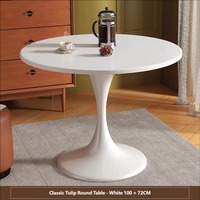 Table basse moderne minimaliste en dalle de pierre à motif tulipe de luxe, table de réunion compacte tendance pour la maison