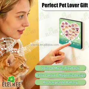 Aimant de réfrigérateur musical personnalisé, cadeau personnalisé pour chien ou chat, cadeau <span class=keywords><strong>d</strong></span>'<span class=keywords><strong>anniversaire</strong></span>, peut redouter des chansons, cadeau de Noël, cadeau commémoratif pour les amoureux des animaux - Product Image 2