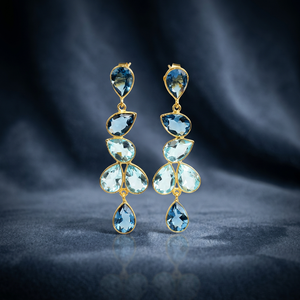 ต่างหูเงินแท้ชุบทอง 14K ดีไซน์ทันสมัยสำหรับวันครบรอบ - Product Image 2