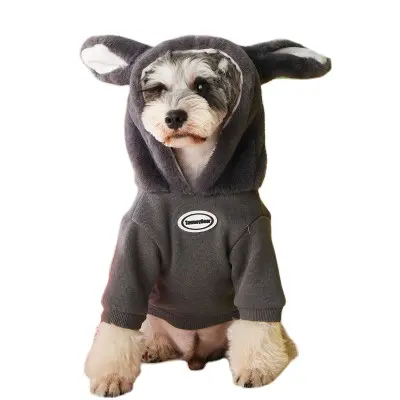 Ropa de perro de lujo con capucha para otoño e invierno, suéteres cepillados, moda para mascotas