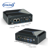 Precio más bajo j6412 caja sin ventilador PC WiFi 4G win10 Linux Mini PC industrial