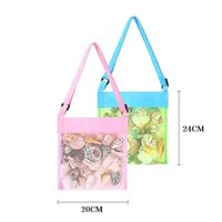 Sac de plage en maille pour coquillages, avec sangle réglable, léger, pour la collecte de coquillages, avec sangles réglables, pour garçons et filles, cadeau