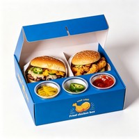 Échantillon Gratuit - Boîte Alimentaire Portable Jetable en Papier pour Burgers, Frites, Poulet Frit et Ailes de Poulet - Emballage à Emporter
