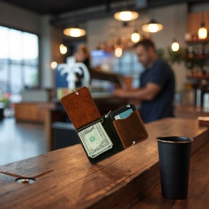 Boshiho Retro Bifold <b>Rfid</b> <b>Blocking</b> <b>Wallet</b> Stylish Simple Credit Id Card Holder Portable Pu Leather <b>Wallet</b> Pocket for Gifts - Product Image 4