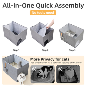 Nouvelle conception anti-fuite pour accessoires de toilette pour chat, conception universelle, protection anti-éclaboussures pour bac à litière pour chat - Product Image 4