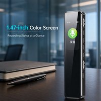 Enregistreur vocal numérique intelligent avec réduction de bruit, écran TFT, 8 Go-32 Go, USB, en métal, enregistre l'audio au format WAV, idéal pour les réunions longue durée