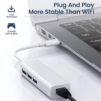 4 en 1 USB Type C vers RJ45 Lan Carte réseau 4 ports USB2.0 Ethernet Card Hub Splitter Adapter for Laptop PC Driver Free