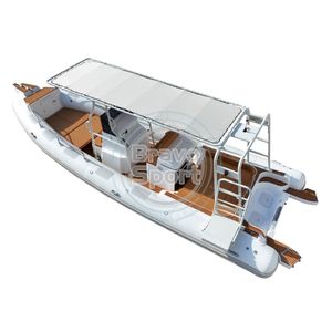 Console di lusso centro Yacht 8.6m 28ft Hypalon doppio profondo V in fibra di vetro scafo barca a costola gonfiabile con grande T-TOP - Product Image 6