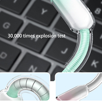 Kabel Data Desain Baru 60W USB-C Pengisian Super Cepat 1M 1.5M 2M Kabel Nilon Hitam Teranyam Sepenuhnya Kompatibel untuk Semua Perangkat Tipe-C