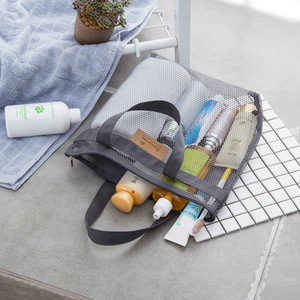 Listagem do Novo Toiletry Wash Bag Travel Organizer Maquiagem Saco De Armazenamento Em Relevo Logo Tote Toilet Mesh Beach Bag Eco - Product Image 4