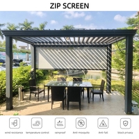 Persianas enrollables motorizadas con control remoto para exteriores, resistentes al viento, populares en EE. UU., para pérgolas y gazebos, protección contra el viento.