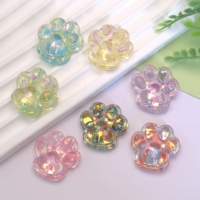 100 Piezas de Adornos de Resina con Forma de Pata de Gato con Brillantina, Cabujones Planos para Lazos, Adornos para Manualidades Variadas, Materiales para Scrapbooking