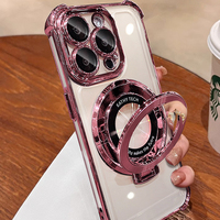 Funda de Teléfono Transparente de TPU Suave de Alta Calidad al por Mayor de Fábrica, con Anillo Magnético y Soporte, para 15/14/13 Pro Max Plus