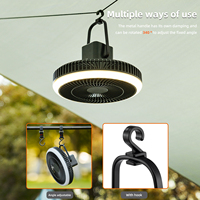 Ventilateurs miniatures rechargeables 10000 mAh, style moderne, charge USB, ventilateur portable, ventilateur de camping avec lumière pour le camping, le jardin, l'extérieur et l'intérieur