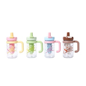 Novo Copo de Plástico de Alta Qualidade com Grande Capacidade, Copo com Canudo para Separação de Chá e Água, Copo Portátil com Alça Bicolor. - Product Image 1