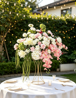 Centre de table romantique pour la Saint-Valentin, boule de fleurs en soie faite à la main de 70 cm, blanc, vert, rose