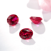 Méthode Czochralski pierre rouge forme ovale laboratoire cultivé sang rouge rubis pour bijoux