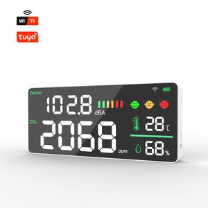 Moniteur de décibels WIFI, connexion Tuya WIFI, <span class=keywords><strong>capteur</strong></span> de température/humidité/heure/<span class=keywords><strong>CO2</strong></span>, détecteur de bruit avec écran LED - Product Image 6