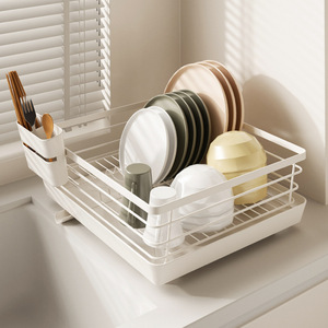 Égouttoir à vaisselle en métal et rangement pour couverts pour cuisine et salon - Design moderne, montage facile - Product Image 3