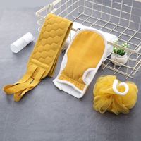 Ensemble de 3 serviettes de bain exfoliantes pour le nettoyage de la peau, ceinture de gommage pour le dos et gant de douche doux, outil de bain exfoliant