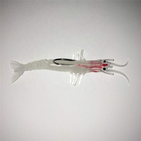 SEASKY – appât artificiel en plastique souple avec hameçon lumineux pour la pêche au bar en eau douce, leurre pour crevettes, 7CM, 12.5G