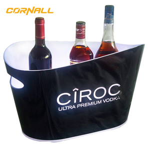 Wholesale table champagne bucket led plastic icebucket bar table champagne bucket