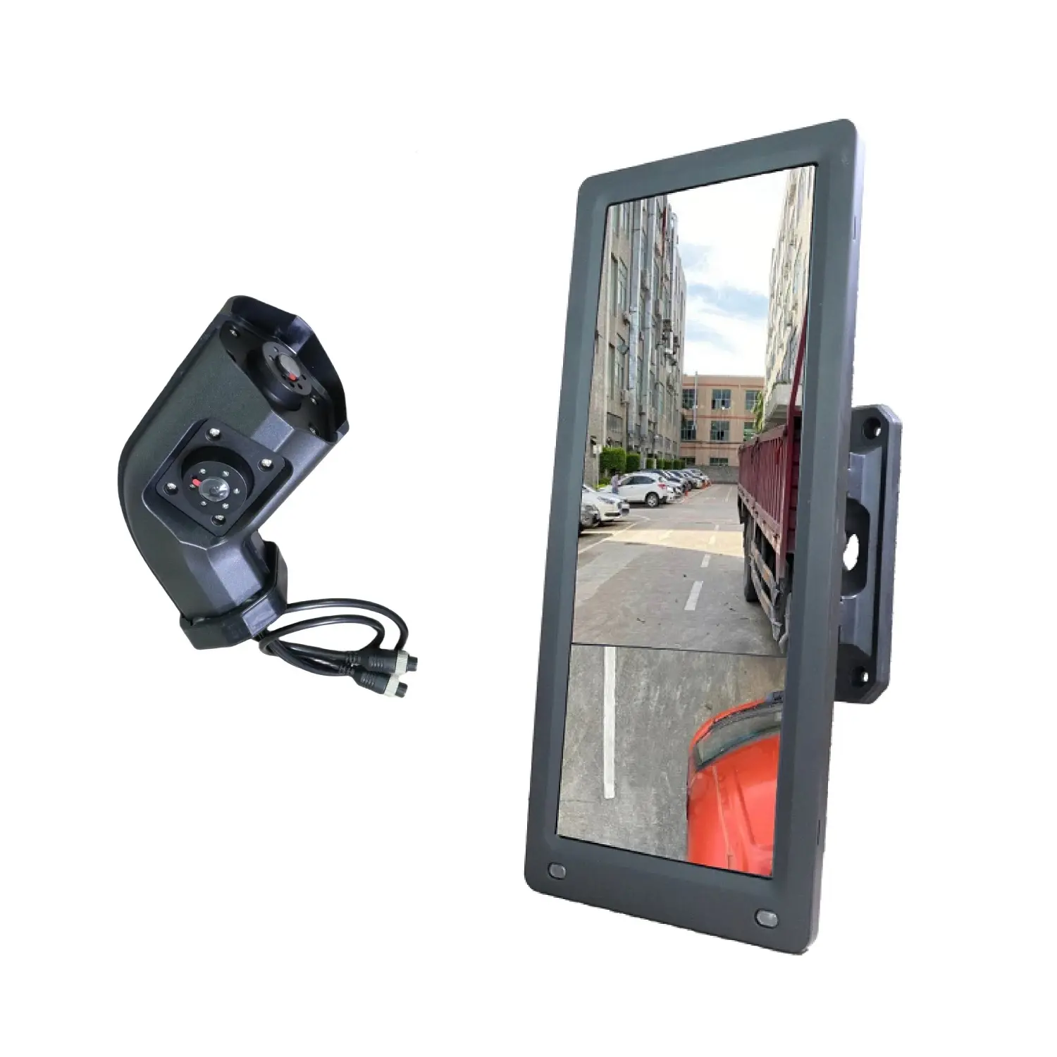 Hoke vision 12,3 Zoll HD elektronischer LKW-Spiegel hinten 720p Seiten ansicht Rückspiegel-Display-Monitor mit Dual-Len-Kamera für Bus