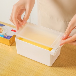 Custom Logo Rectangular Plastic Butter Cutter Kitchen Storage <b>Container</b> Cheese Butter Dish Box With Lid <b>Refrigerator</b> With Lid - Product Image 1