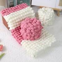 Fil chenille épais 100% polyester, 100g, doux, effet boule de neige, pour tricot à la main, couverture nuage, vente en gros