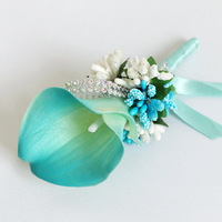 Großhandel PU Calla Lily Handgelenk Corsage Blume Künstliche Hochzeit Brautjungfer Zubehör für Weihnachten & Halloween Stoff Material